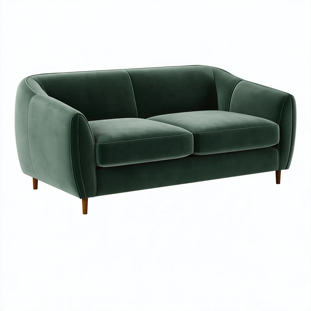 Divano 2 posti 160 x 85 x 80 cm in velluto verde stile moderno
