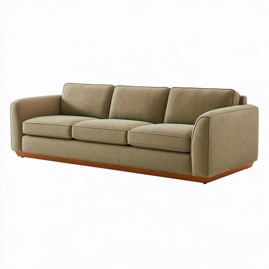 Divano 3 posti 225 x 92 x 85 cm in tessuto tortora - stile contemporaneo