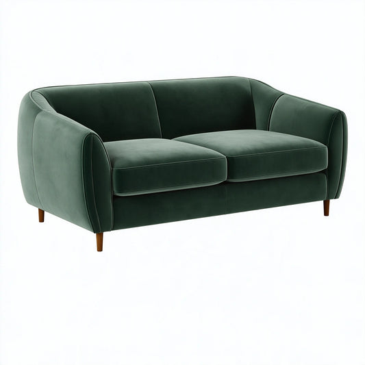 Divano 2 posti 160 x 85 x 80 cm in velluto verde stile moderno